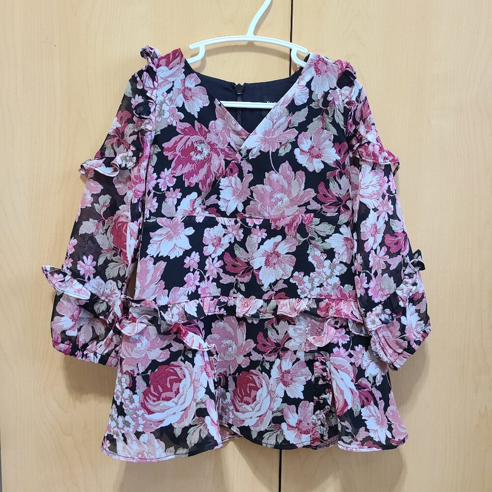 Mini ruffled floral dress